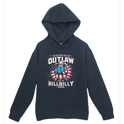 Retro Us Flag Outlaw Hillbilly 2024 Trump Vance 2024 Urban Pullover Hoodie