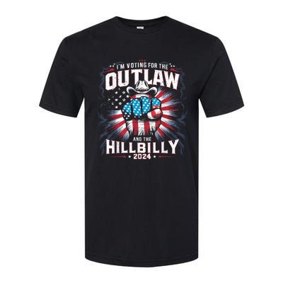 Retro Us Flag Outlaw Hillbilly 2024 Trump Vance 2024 Softstyle CVC T-Shirt