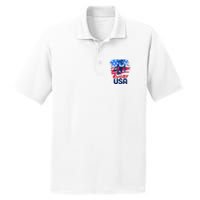 Rugby Usa Flag Women Player Rugby Sevens American Patriotic PosiCharge RacerMesh Polo