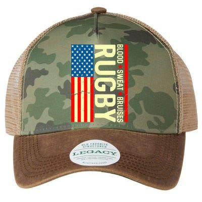 Rugby USA Flag Blood Sweat Bruises Legacy Tie Dye Trucker Hat