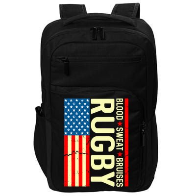 Rugby USA Flag Blood Sweat Bruises Impact Tech Backpack