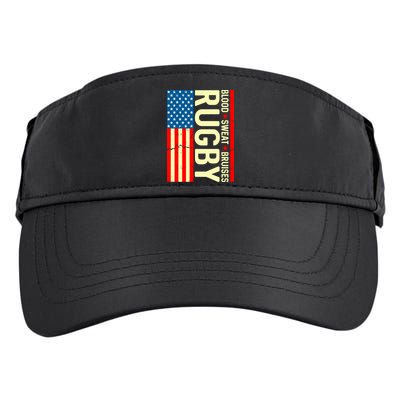 Rugby USA Flag Blood Sweat Bruises Adult Drive Performance Visor