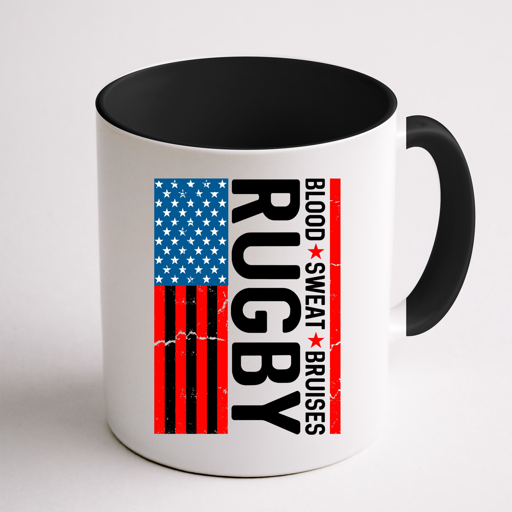 Rugby USA Flag Blood Sweat Bruises Mug