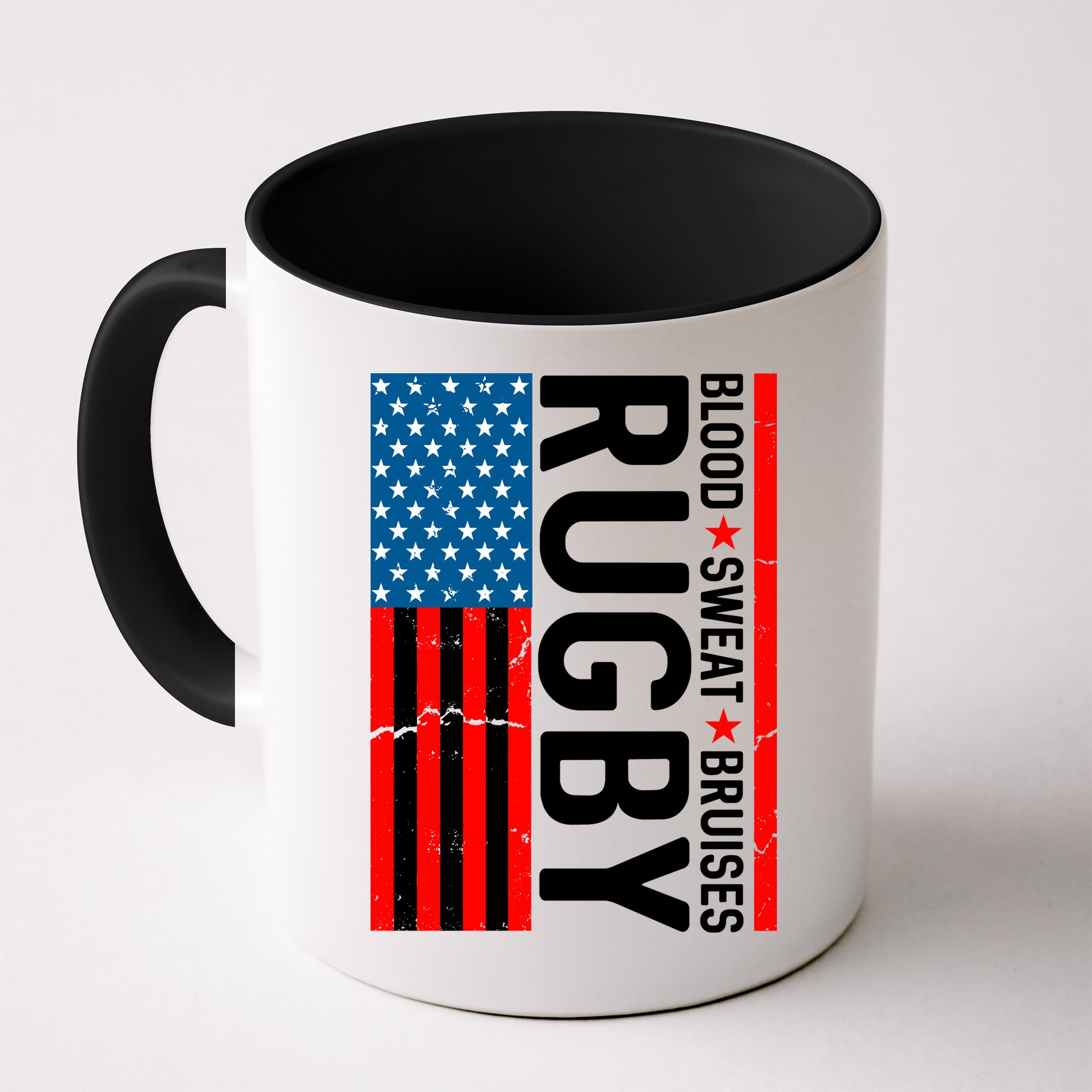 Rugby USA Flag Blood Sweat Bruises Mug