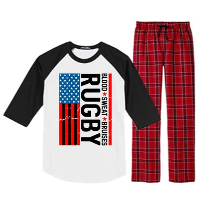 Rugby USA Flag Blood Sweat Bruises Raglan Sleeve Pajama Set