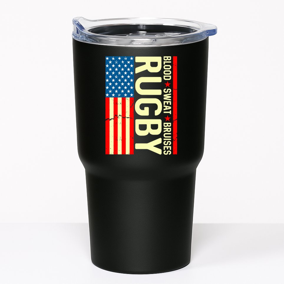 Rugby USA Flag Blood Sweat Bruises Tumbler