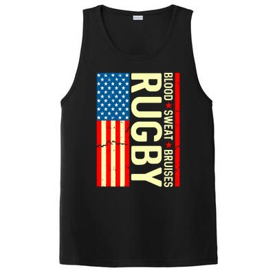 Rugby USA Flag Blood Sweat Bruises PosiCharge Competitor Tank