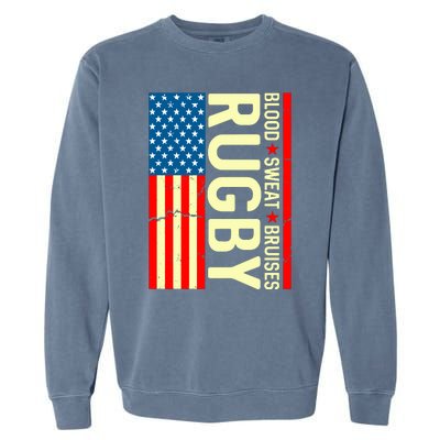 Rugby USA Flag Blood Sweat Bruises Garment-Dyed Sweatshirt