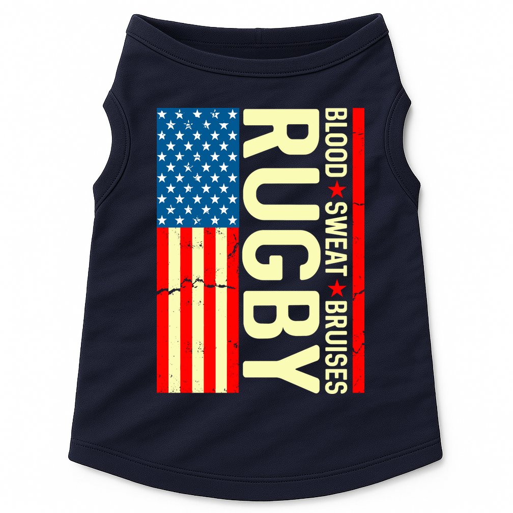 Rugby USA Flag Blood Sweat Bruises Doggie Tank