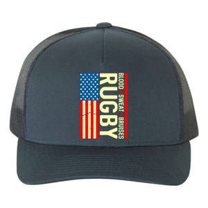 Rugby USA Flag Blood Sweat Bruises Yupoong Adult 5-Panel Trucker Hat