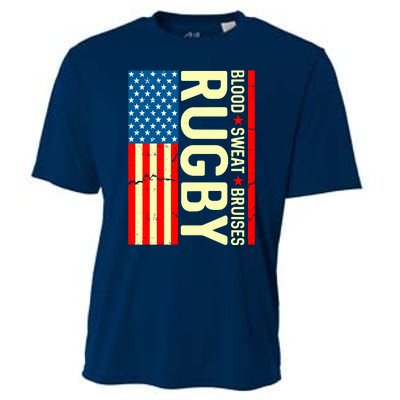 Rugby USA Flag Blood Sweat Bruises Cooling Performance Crew T-Shirt