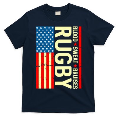 Rugby USA Flag Blood Sweat Bruises T-Shirt