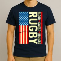Rugby USA Flag Blood Sweat Bruises T-Shirt
