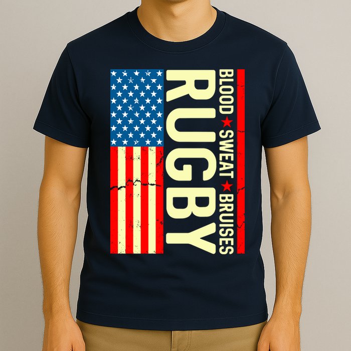 Rugby USA Flag Blood Sweat Bruises T-Shirt