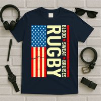 Rugby USA Flag Blood Sweat Bruises T-Shirt