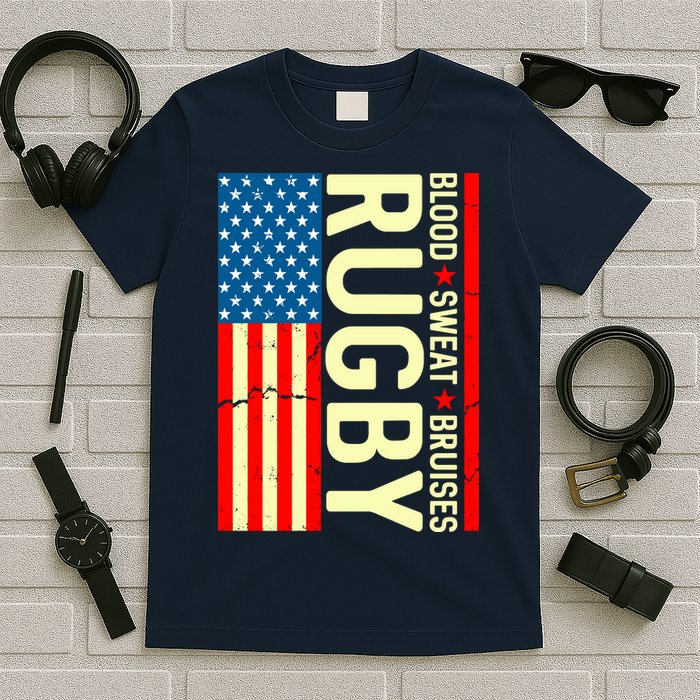 Rugby USA Flag Blood Sweat Bruises T-Shirt