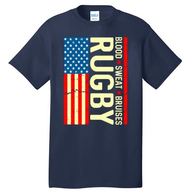 Rugby USA Flag Blood Sweat Bruises Tall T-Shirt