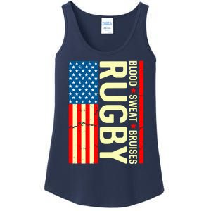 Rugby USA Flag Blood Sweat Bruises Ladies Essential Tank