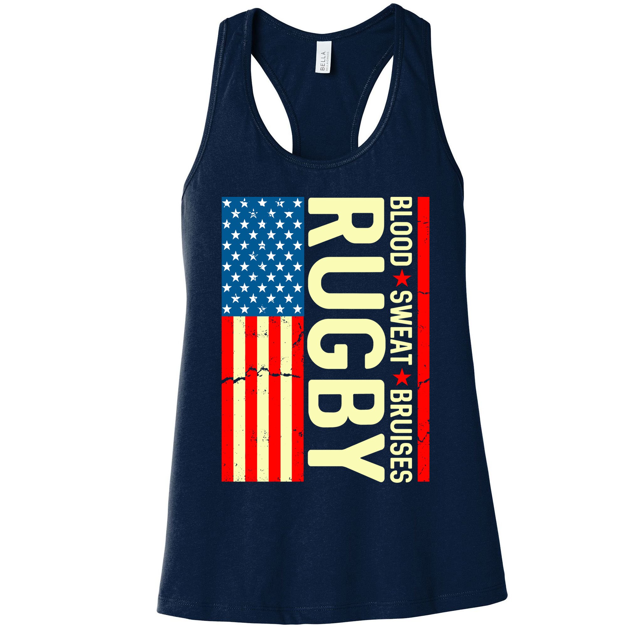Rugby USA Flag Blood Sweat Bruises Womens Tank Top