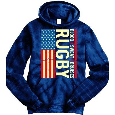 Rugby USA Flag Blood Sweat Bruises Tie Dye Hoodie