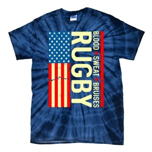 Rugby USA Flag Blood Sweat Bruises Tie-Dye T-Shirt