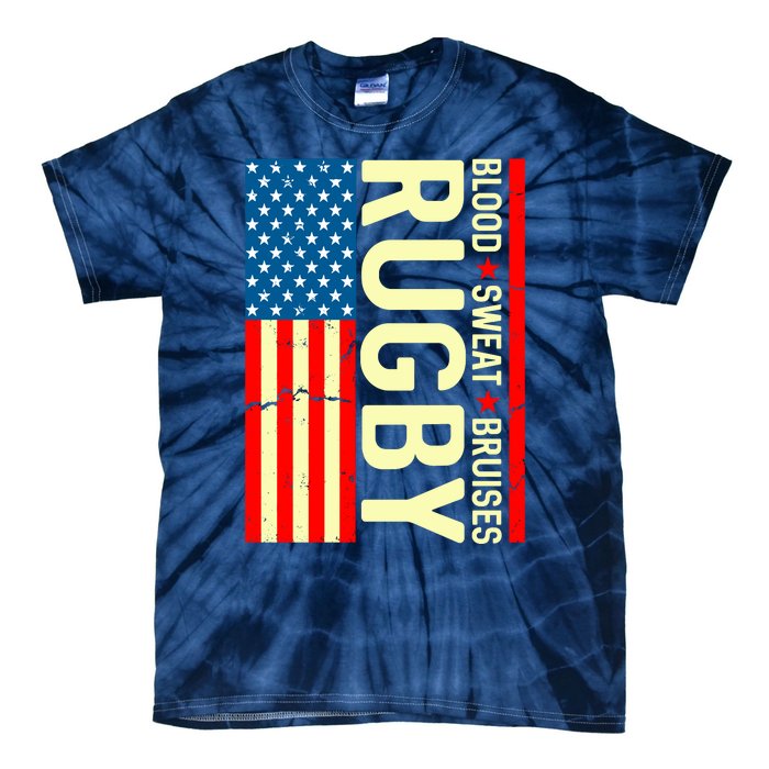 Rugby USA Flag Blood Sweat Bruises Tie-Dye T-Shirt