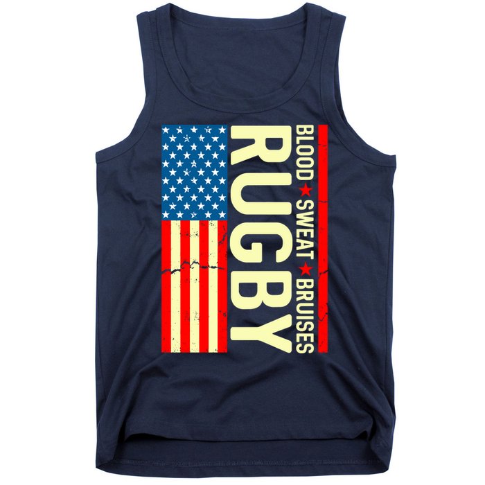 Rugby USA Flag Blood Sweat Bruises Tank Top