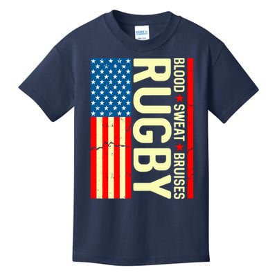 Rugby USA Flag Blood Sweat Bruises Kids T-Shirt