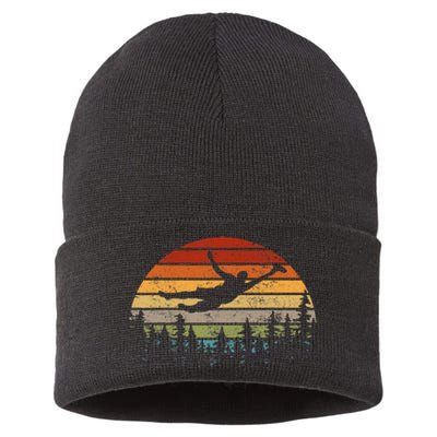 Retro Ultimate Frisbee Player Flying Disc Sustainable Knit Beanie