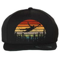 Retro Ultimate Frisbee Player Flying Disc Wool Snapback Cap