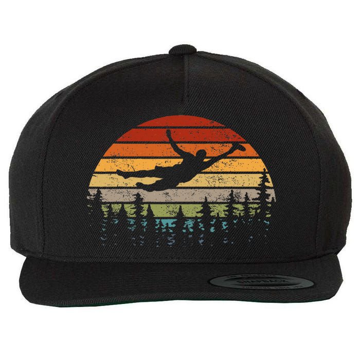 Retro Ultimate Frisbee Player Flying Disc Wool Snapback Cap