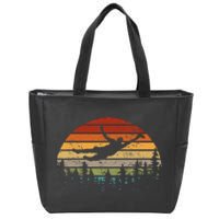 Retro Ultimate Frisbee Player Flying Disc Zip Tote Bag