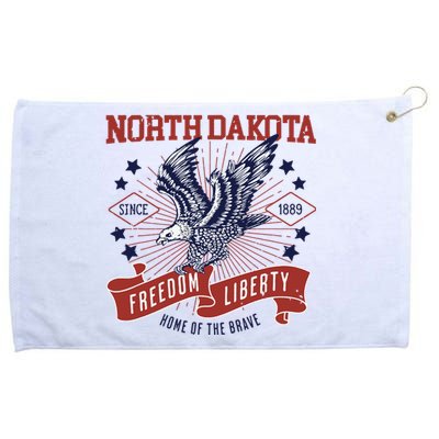 Retro Usa Freedom Eagle 1889 Vintage State North Dakota Grommeted Golf Towel