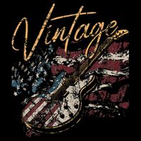 Retro USA Flag Guitar 4th of July Patriotic Guitarist Sustainable Bucket Hat