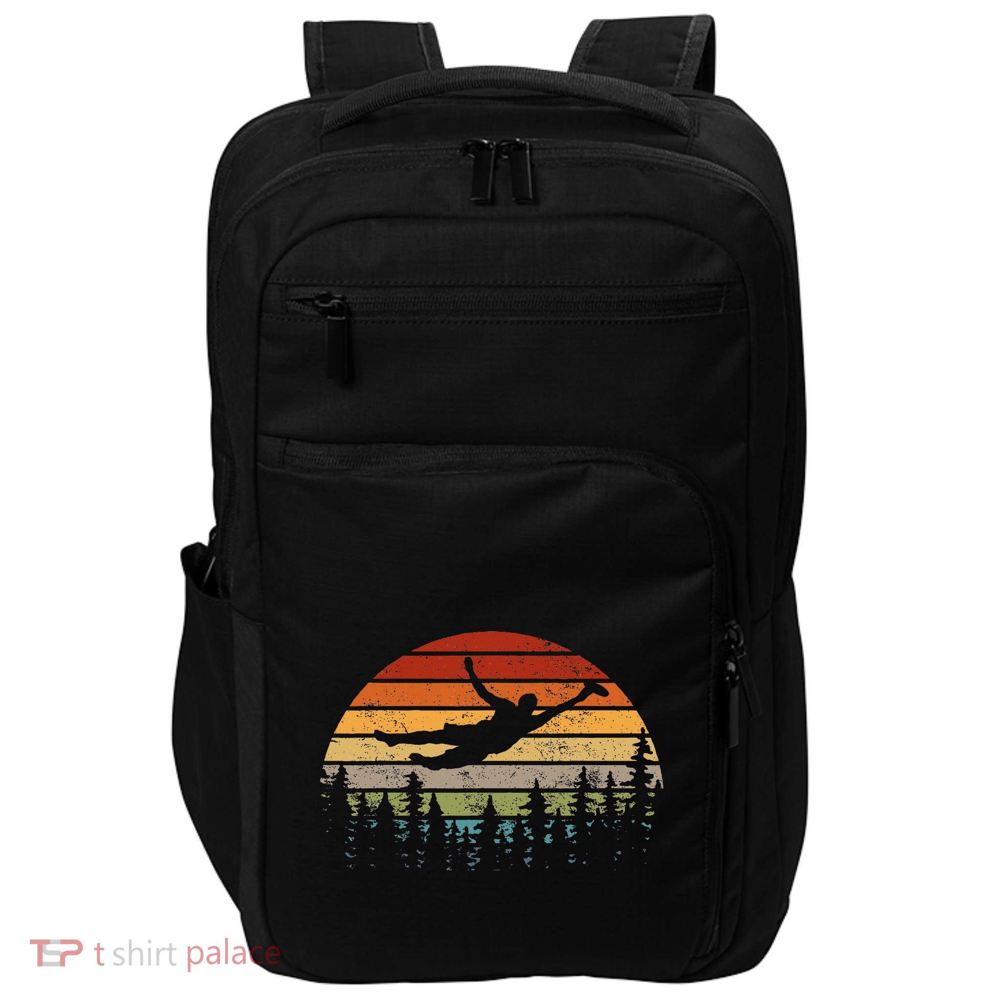 Retro Ultimate Frisbee Player Vintage Flying Disc Impact Tech Backpack