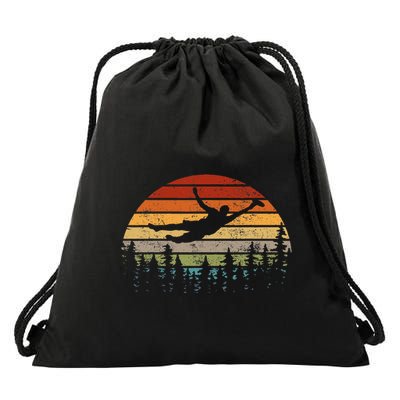 Retro Ultimate Frisbee Player Vintage Flying Disc Drawstring Bag