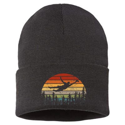 Retro Ultimate Frisbee Player Vintage Flying Disc Sustainable Knit Beanie