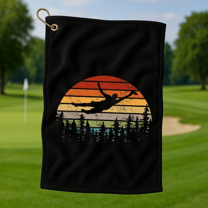 Retro Ultimate Frisbee Player Vintage Flying Disc Golf Towel