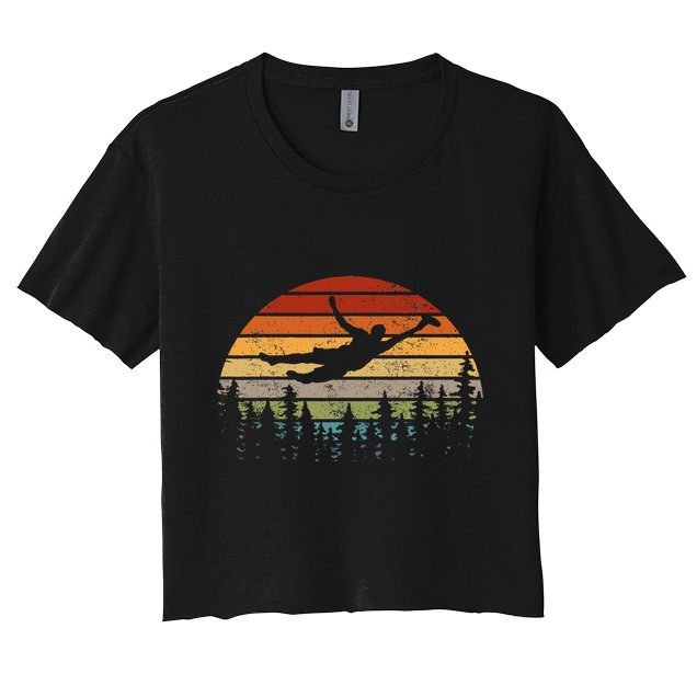 Retro Ultimate Frisbee Player Vintage Flying Disc Crop Top