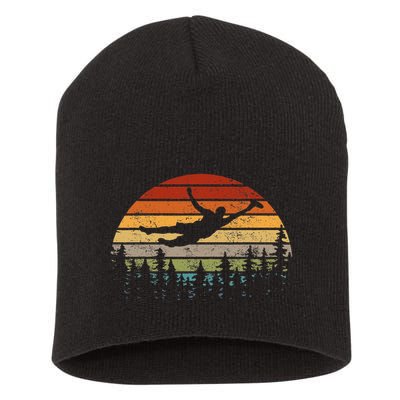 Retro Ultimate Frisbee Player Vintage Flying Disc Short Acrylic Beanie
