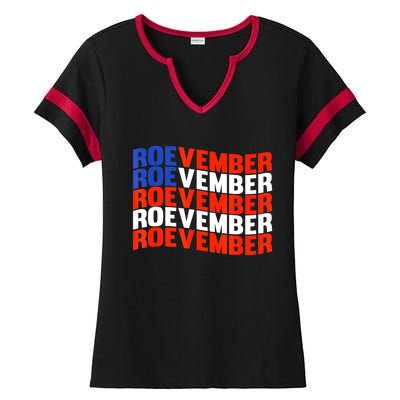 ROEVEMBER US FLAG Roe Vember Roe November Pro Roe Choice Ladies Halftime Notch Neck Tee