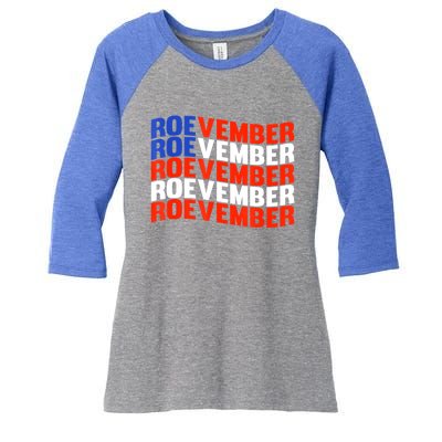 ROEVEMBER US FLAG Roe Vember Roe November Pro Roe Choice Women's Tri-Blend 3/4-Sleeve Raglan Shirt