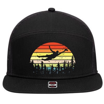 Retro Ultimate Frisbee Player Vintage Flying Disc 7 Panel Mesh Trucker Snapback Hat