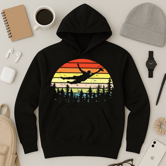 Retro Ultimate Frisbee Player Vintage Flying Disc Hoodie