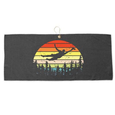 Retro Ultimate Frisbee Player Vintage Flying Disc Large Microfiber Waffle Golf Towel