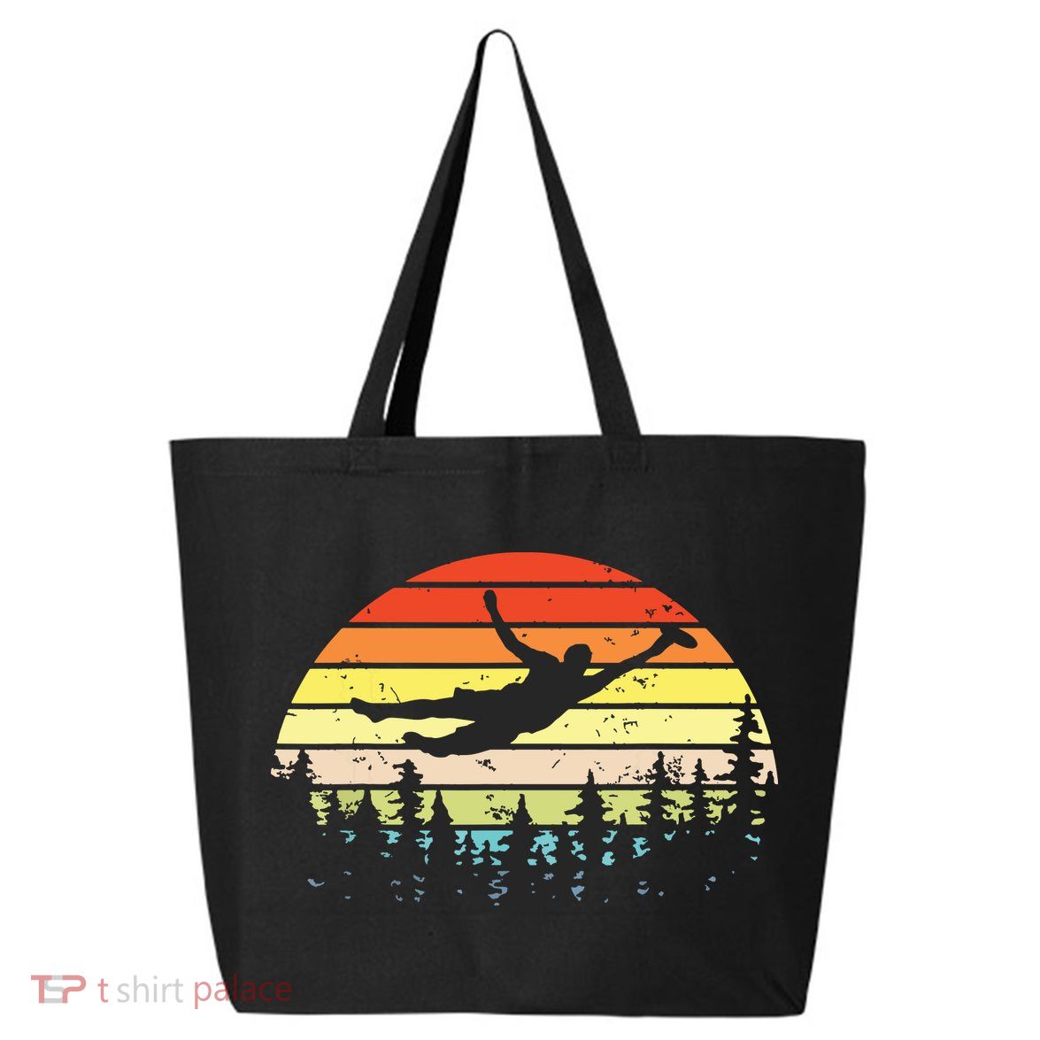 Retro Ultimate Frisbee Player Vintage Flying Disc 25L Jumbo Tote