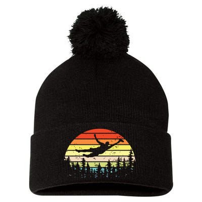 Retro Ultimate Frisbee Player Vintage Flying Disc Pom Pom 12in Knit Beanie