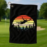 Retro Ultimate Frisbee Player Vintage Flying Disc Golf Towel