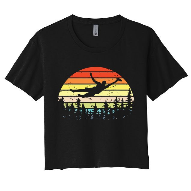 Retro Ultimate Frisbee Player Vintage Flying Disc Crop Top