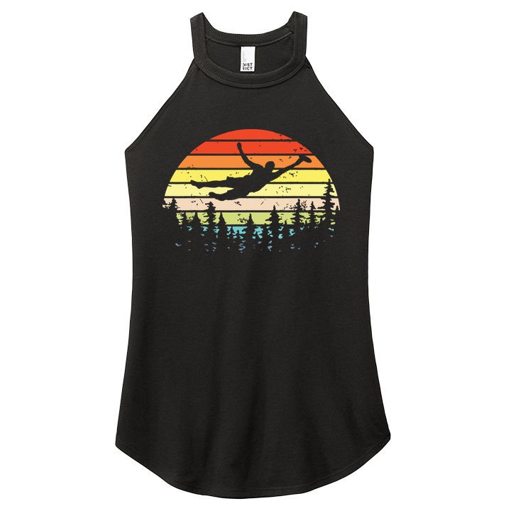 Retro Ultimate Frisbee Player Vintage Flying Disc Women's Perfect Tri Rocker Tank